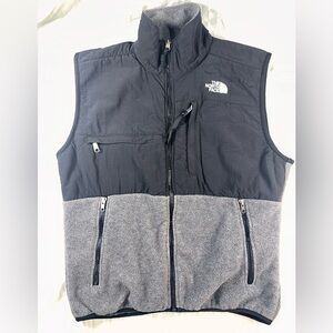 Vintage The North Face Denali Vest Mens S Gray Black Polartec‎ Fleece Full Zip